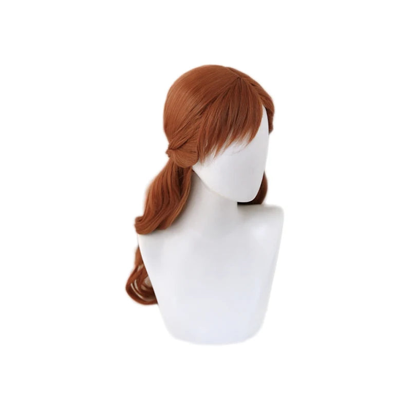 Princess Braided Long Brown Wavy Heat Resistant Synthetic Hair + Wig Cap