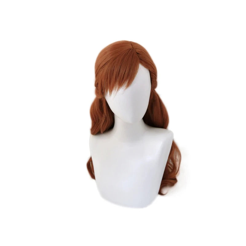 Princess Braided Long Brown Wavy Heat Resistant Synthetic Hair + Wig Cap